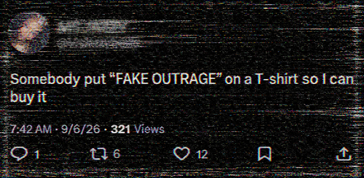 FAKE OUTRAGE - Raw Hem Boxy T-Shirt