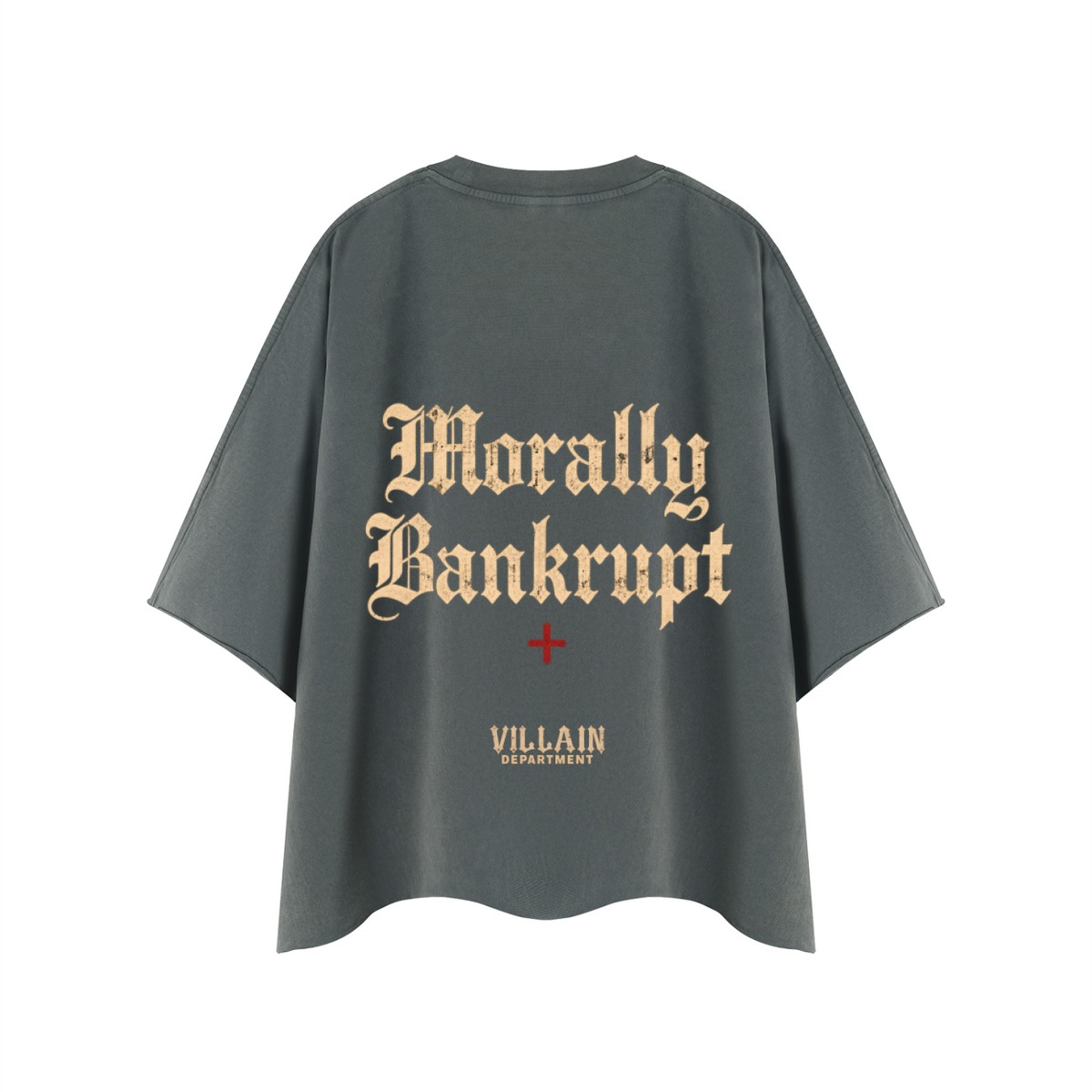 FAKE OUTRAGE - Heavyweight Boxy Raw Edge T-Shirt