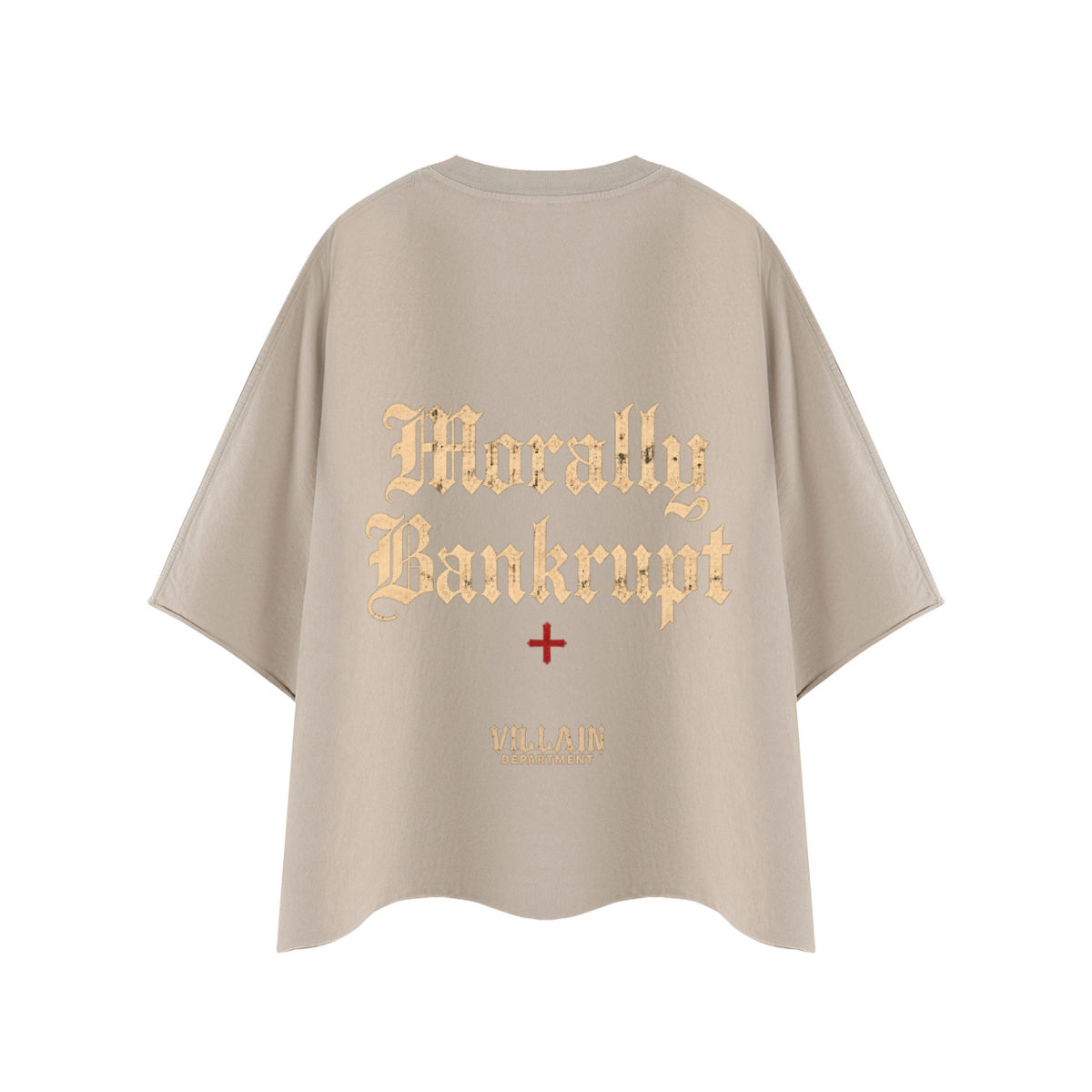FAKE OUTRAGE - Heavyweight Boxy Raw Edge T-Shirt
