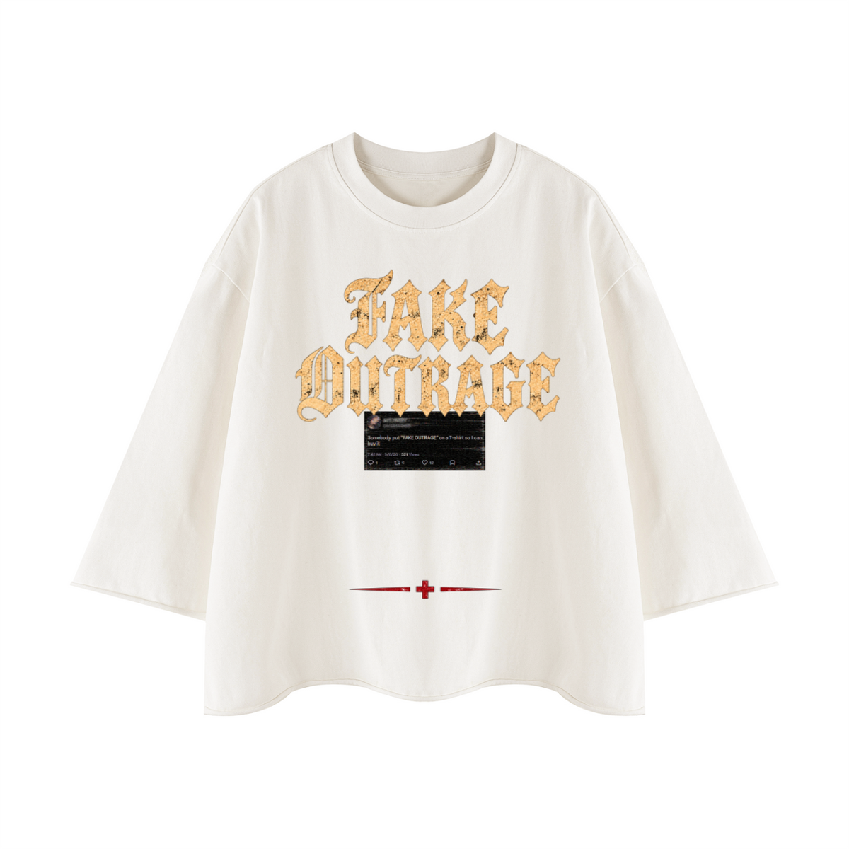 FAKE OUTRAGE - Raw Hem Boxy T-Shirt